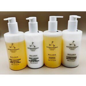 Aromatherapy Associates Balance Set Cleanser Lotion Shampoo & Conditioner 10 oz